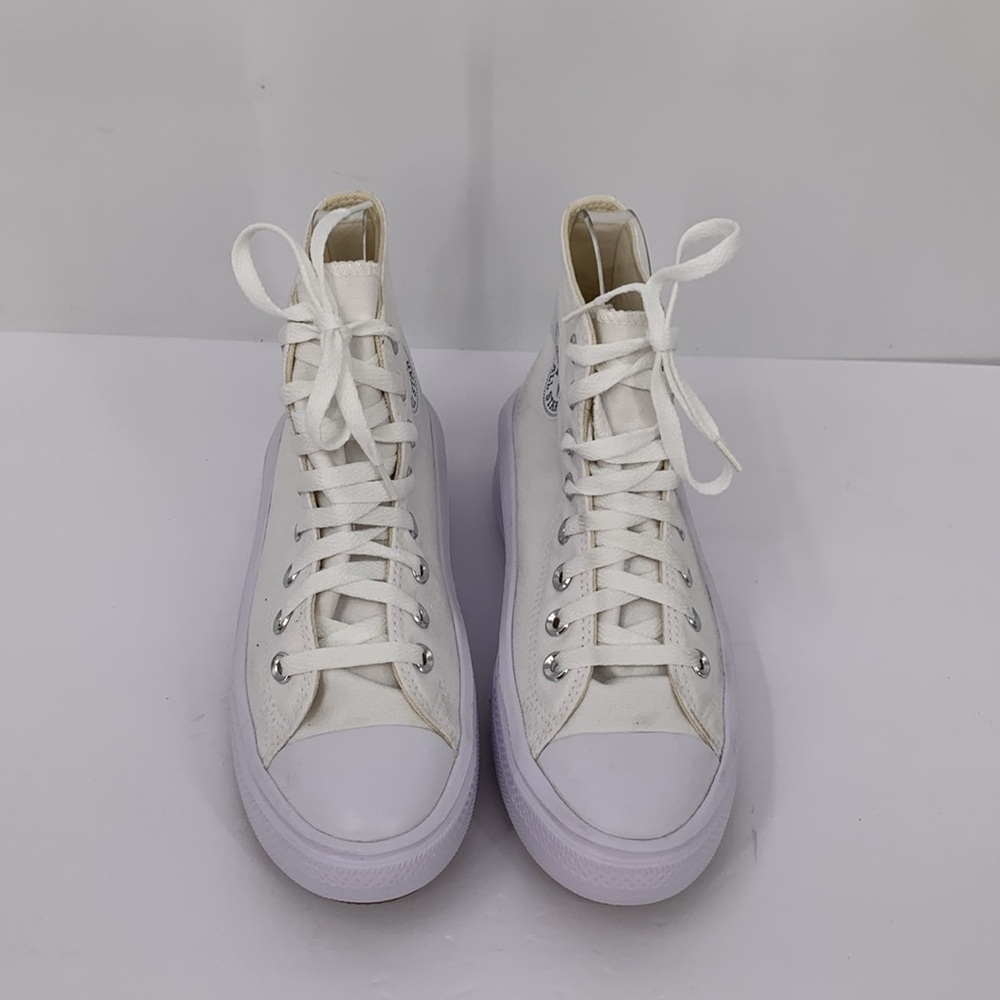 Converse All Star Chuck Taylor high top platform sneaker shoe white canvas 7 - Picture 3 of 9